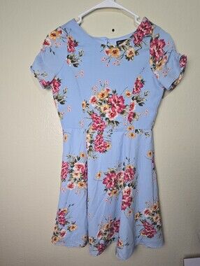 Ava & Yelly Light Blue Floral Fit & Flare Dress
